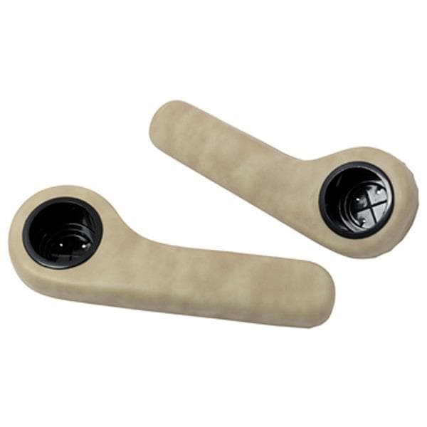 Rear seat arm-rest cushions with built-in cup holders, beige color, for enhanced comfort and conveni.