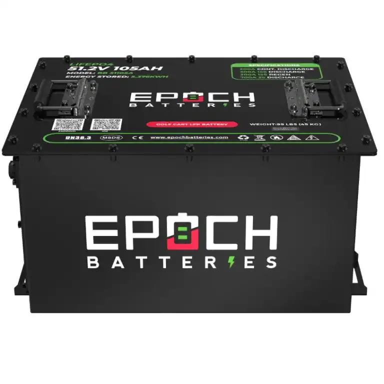 High-capacity 48V 105Ah LiFePO4 golf cart battery for reliable performance.