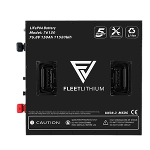 Lithium battery for fleet applications, 76V 150AH, high capacity, durable, and reliable power source.