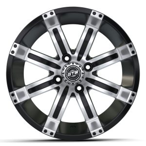 Alternative view of 12″ GTW® Tempest Black with Machined Accents Wheel