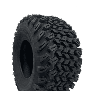 Heavy-duty all terrain tire for utility carts and off-road vehicles.