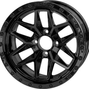 Black Widow 14-inch aluminum alloy wheel for carts.