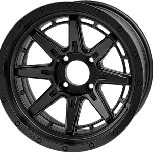 Wolverine Matte Black 14" Aluminum Alloy Wheel for SAS Custom Carts.