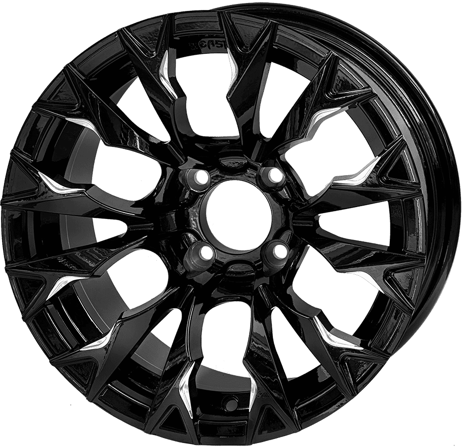 Goblin 14" Machined Black Aluminum Alloy Wheel for carts.