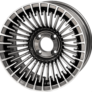 Gunmetal Piranha 14" Aluminum Alloy Wheel for carts.