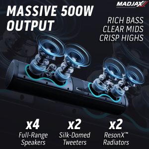 500W MADJAX soundbar with multiple internal speakers