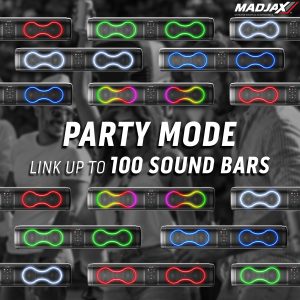 LED sound bars with party mode lighting