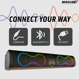 RGB Bluetooth soundbar speaker with multiple inputs