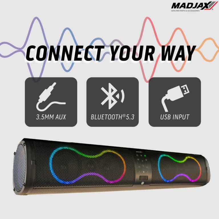 RGB Bluetooth soundbar speaker with multiple inputs