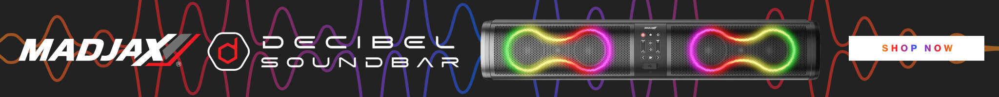 MadJax Decibel RGB soundbar advertisement banner