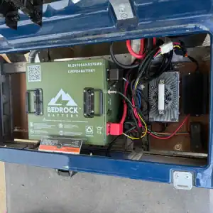 Lithium battery and wiring inside equipment compartment