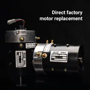 Two industrial electric motors on black background