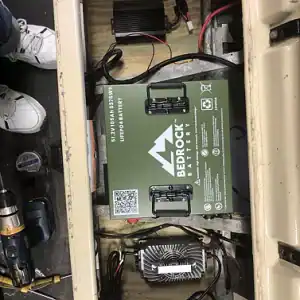 Lithium battery installed in storage compartment