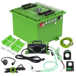High-capacity lithium battery for custom electric carts and vehicles.