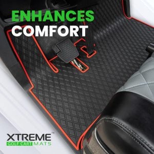Premium golf cart floor mats with custom fit and durable design for improved comfort and protection.