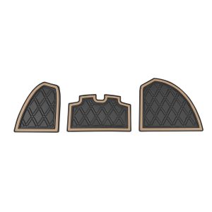 Custom rubber floor mats for SAS Custom Carts, designed for durability and safety.