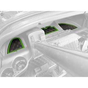 Custom dashboard with green accents for SAS golf carts.