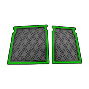 Rubber mats designed for SAS Custom Carts to improve grip and safety on cart floors. Perfect for cus.