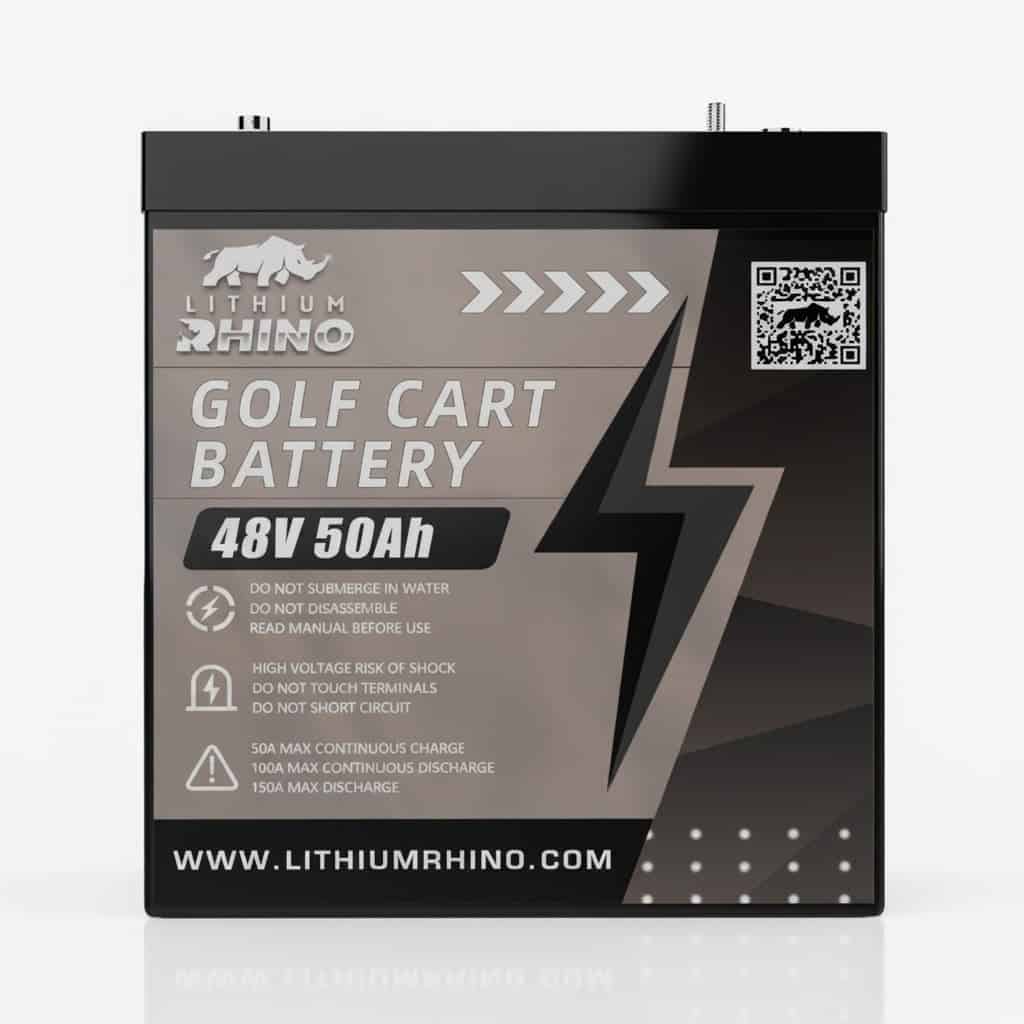 Lithium Rhino 48V 50Ah golf cart battery for reliable power and performance.