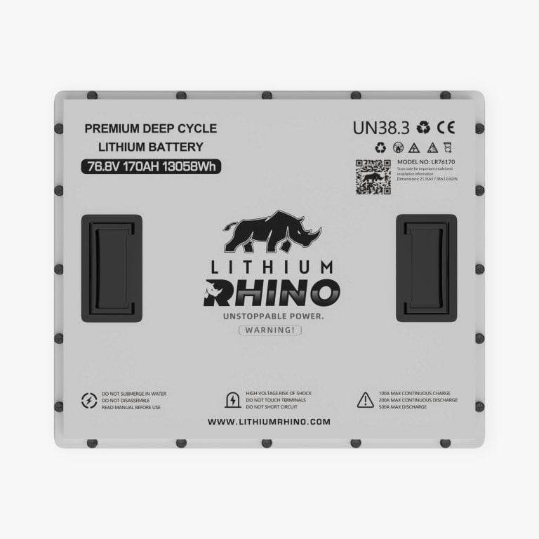 High-capacity lithium battery for custom golf carts and utility vehicles.